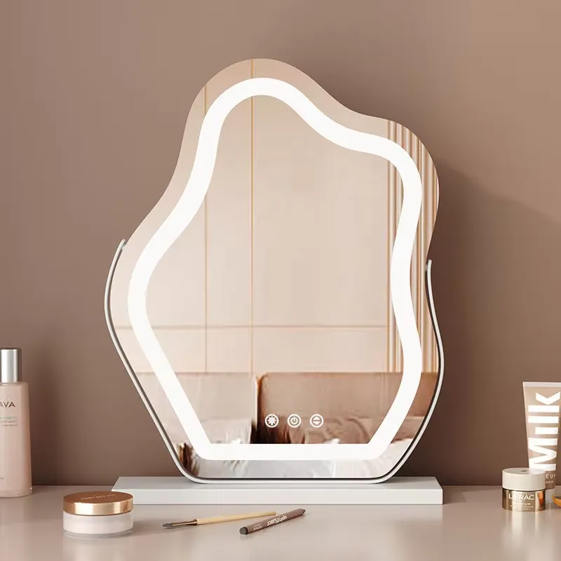 Artistic Alien LED Makeup Mirror with Light, Intelligent Fill Light Desktop Makeup Mirror, Internet Famous Makeup Mirror