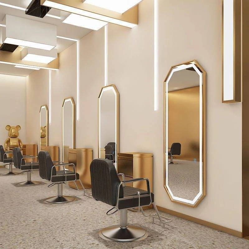 Professional Modern Decorative Lighting Octagonal Salon Mirror Smart Touch Explosion-Proof LED Handmade Metal Framed Glass