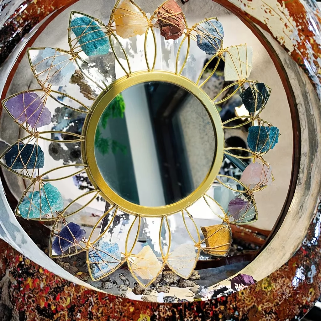 Handmade Large Glass Modern Round Wall Mirror Framed Design for Bedroom & Bathroom Dressing Mirror 4mm Thickness