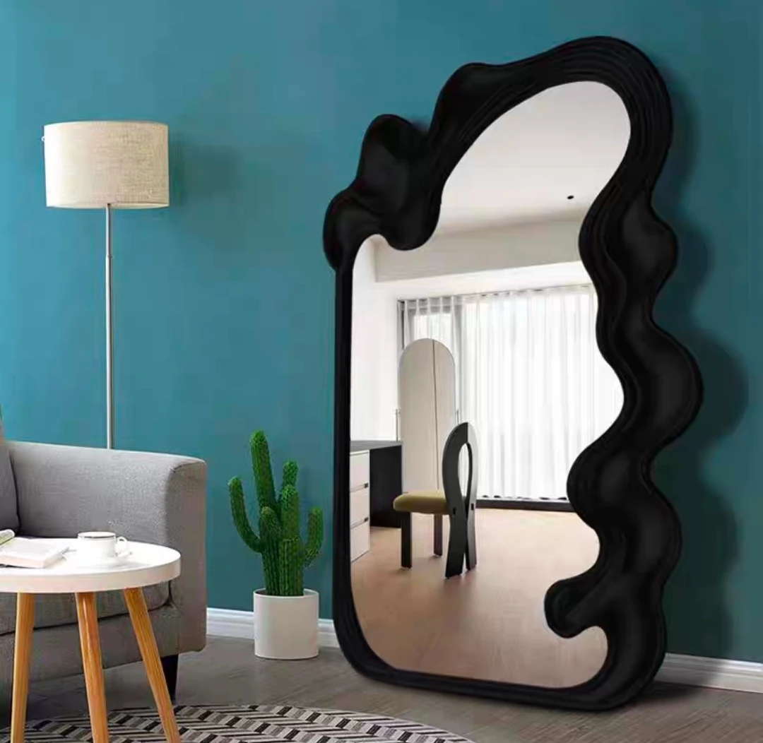 Irregular Shaped Floor Mirror Home Decor Wall-Mounted Mirror for Living Room Bedroom