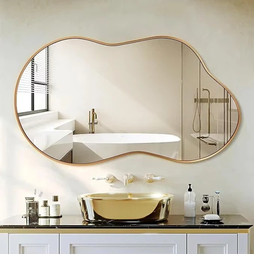 Irregular Bathroom Decoration Mirror, High-end and Beautiful Toiletries Mirror, High-end Bathroom Mirror