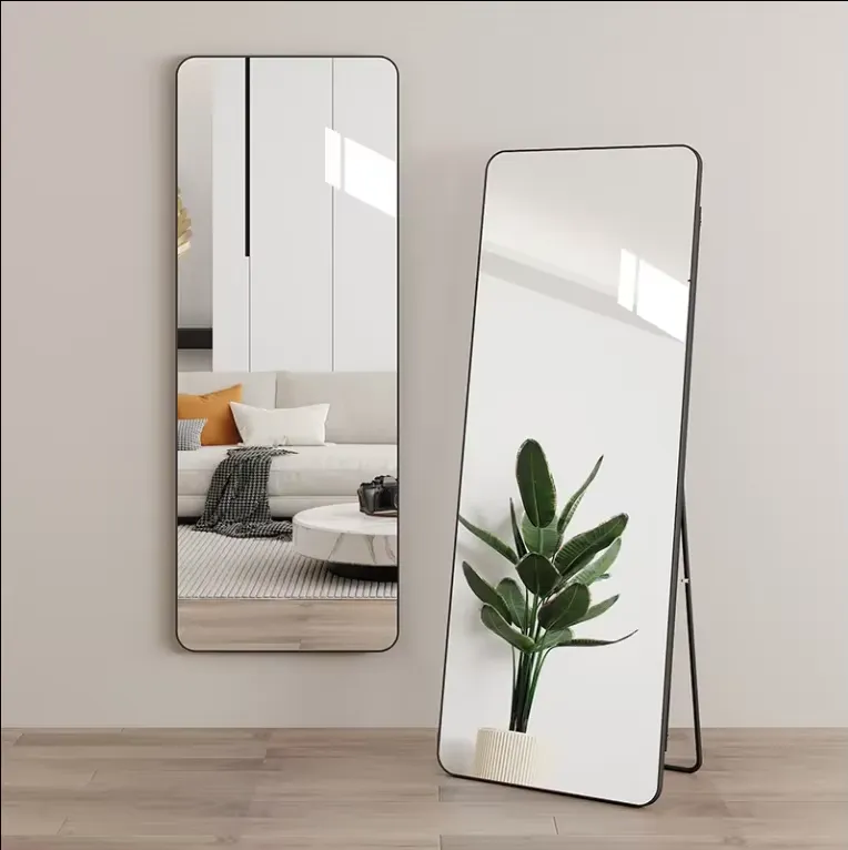 Modern Large Arched Full Body Metal Frame Dressing Mirror Hot Selling Moveable Household Floor Standing for Living Decorative