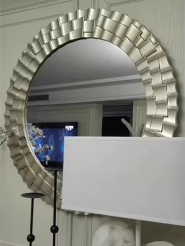 Retro Sunburst Round Mirror - Luxury Wall Decor Mirror for Living Room, Corridor & Entryway