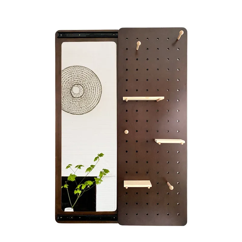 Cave Board Full-Length Invisible Sliding Mirror Wall-Mounted for Small Bedroom Entrance