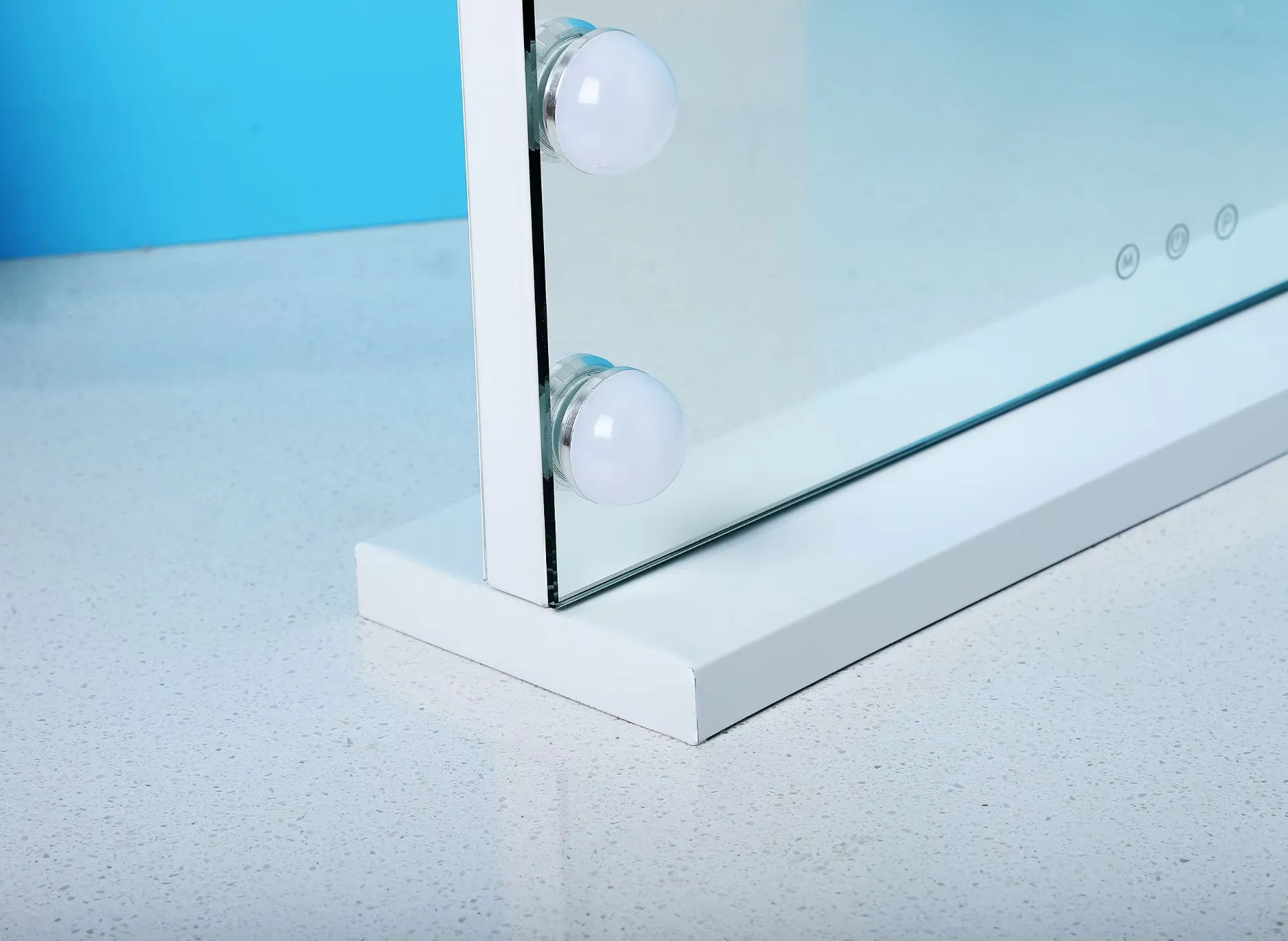 Design Rectangle White Frame Bathroom Makeup LED Mirror With Light