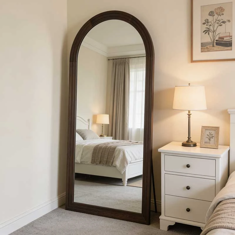 Mirror manufacture supply floor mirror wood made mirror Vintage Elegant Mirror
