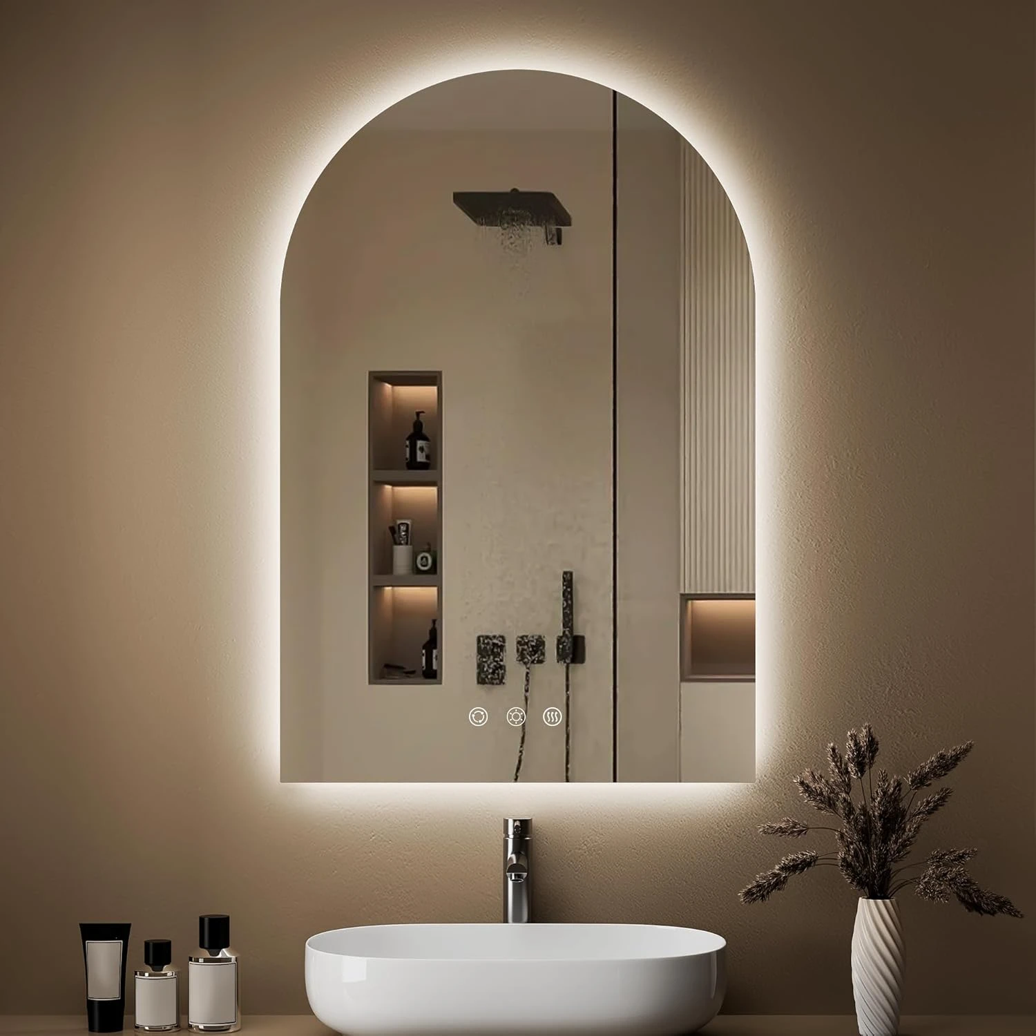 Decorative Arched LED Mirror 3000K-6000K