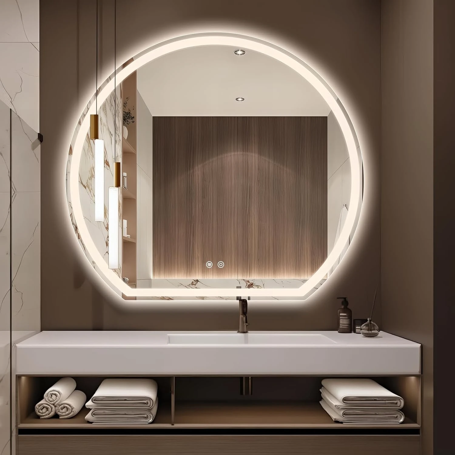 Round Mirror Wall Mounted Smart Mirror