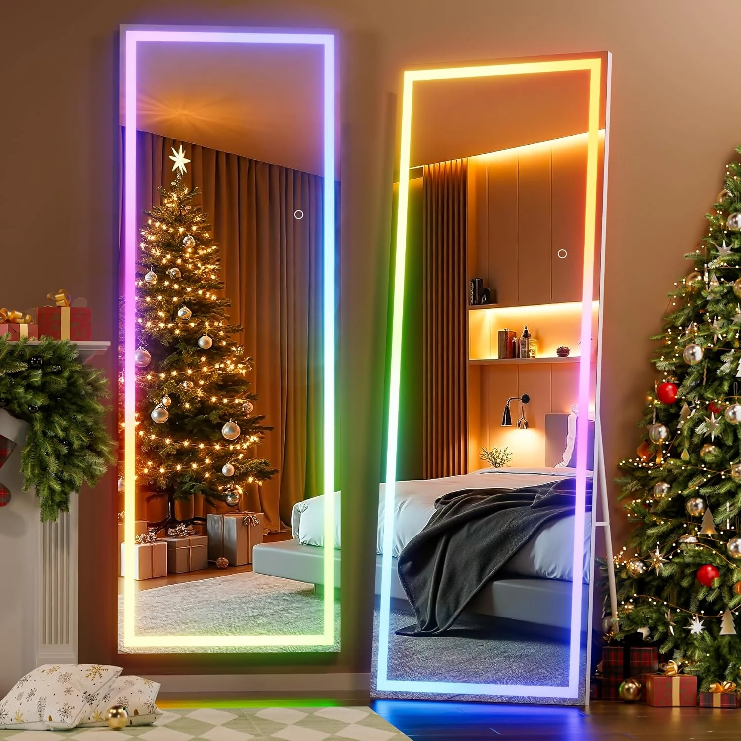 New Style Colorful LED Wall-mounted Floor Mirror