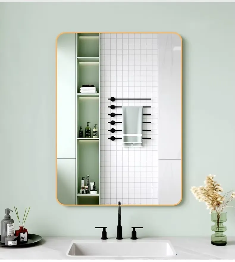 Customized Wholesale Large Metal Frame Rectangular Full-length Decorative Bathroom Wall Mirror Customized Wholesale Large Metal Frame Rectangular Full-length Decorative Bathroom Wall Mirror