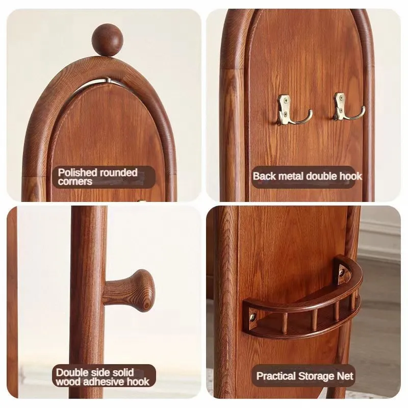 mirror with coat hooks