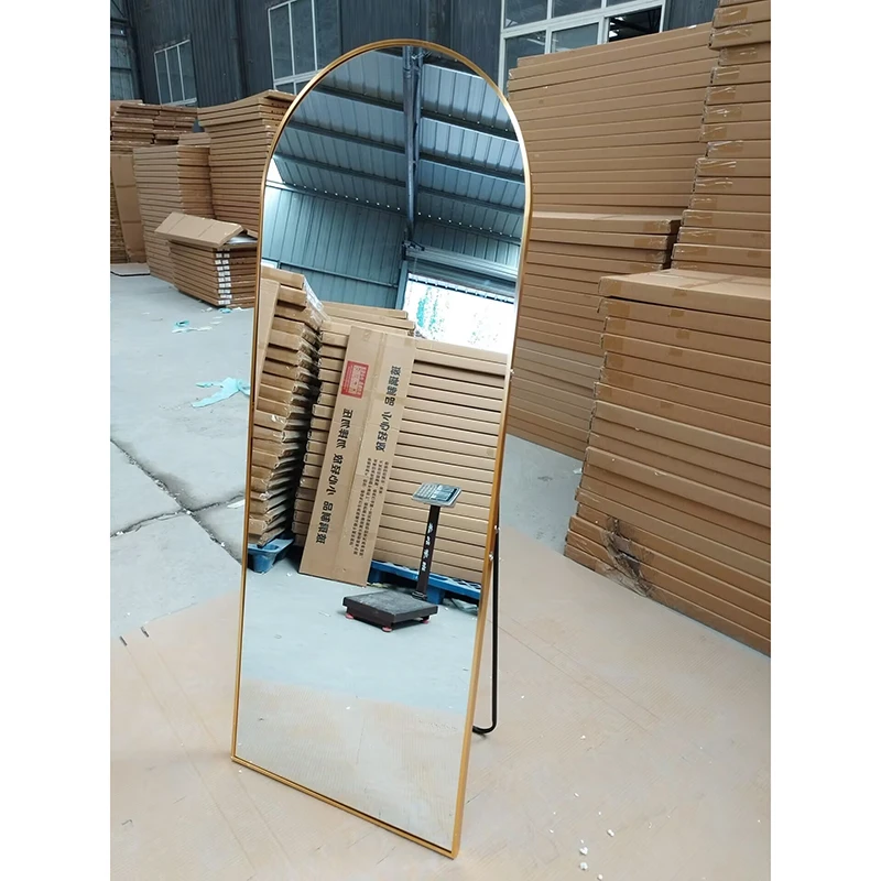 Brushed Aluminum Alloy Frame Floor Mirror Wholesale Household Mirror Hotel Mirror Market Mirror Shopping Mall Mirror