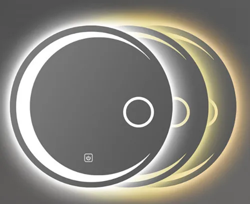 Smart Circular LED Bathroom Mirror - Anti-Fog Touch Screen Wall-Mounted Moon Mirror Smart Circular LED Bathroom Mirror - Anti-Fog Touch Screen Wall-Mounted Moon Mirror