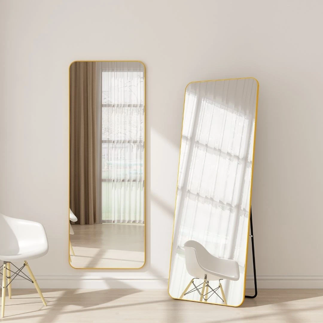 Aluminum Frame Full Length Glass Mirror Dresser Floor Mirror