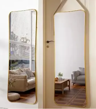 Using a Door Mirror to Check Outfits Before Heading Out Daily