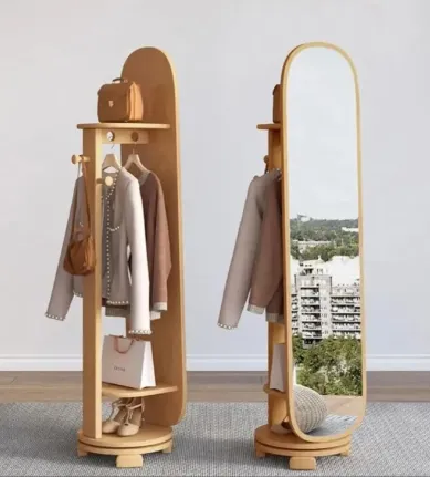 Space-saving Coat Hanger with Mirror for Tiny Entryways