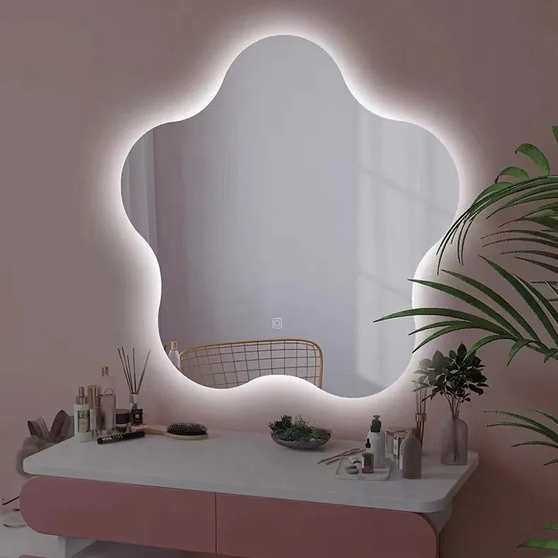 Blossom-Shaped LED Wall Mirror: Illuminate & Redefine Your Decor