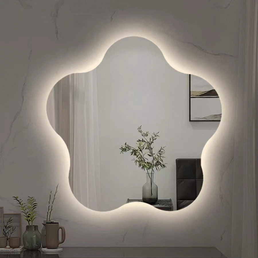Blossom - Shaped LED Wall Mirror: Redefine Your Space Decor