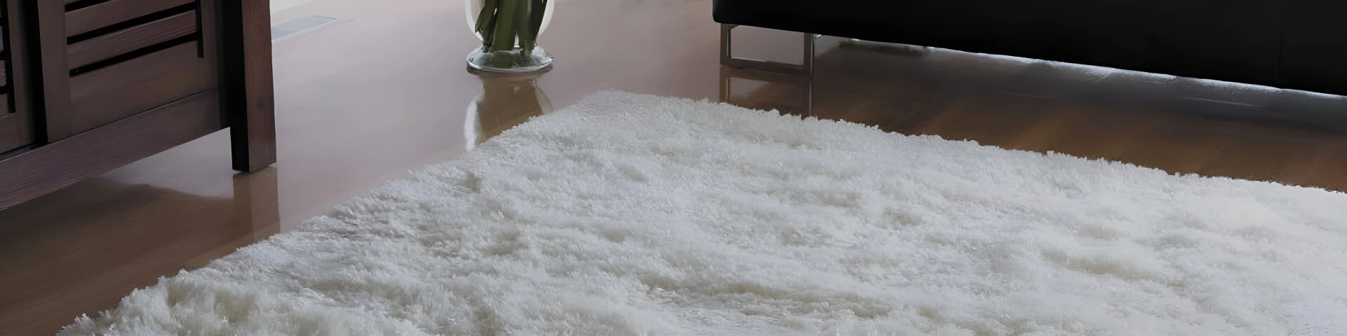 large faux fur rug white