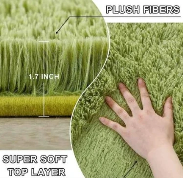 Green Shag Rug for Bohemian Bedrooms