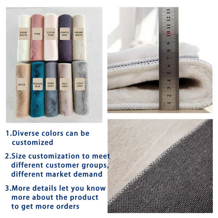 Nordic Fluffy Faux Fur Rugs Microfiber Faux Rabbit Hair Center Living Room Bedroom Large Carpet