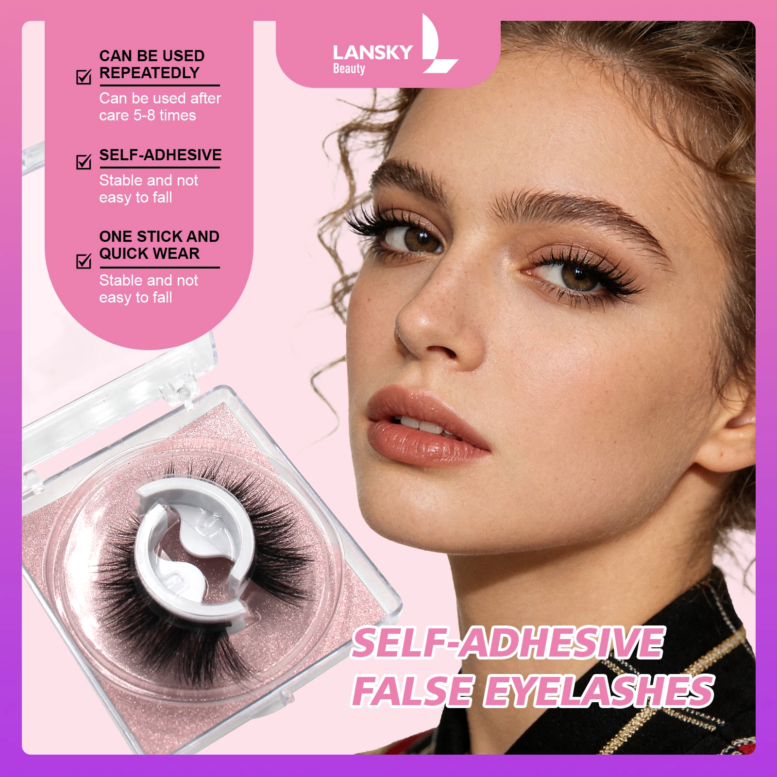 Self glue eyelashes- strip eyelashes 1 pair