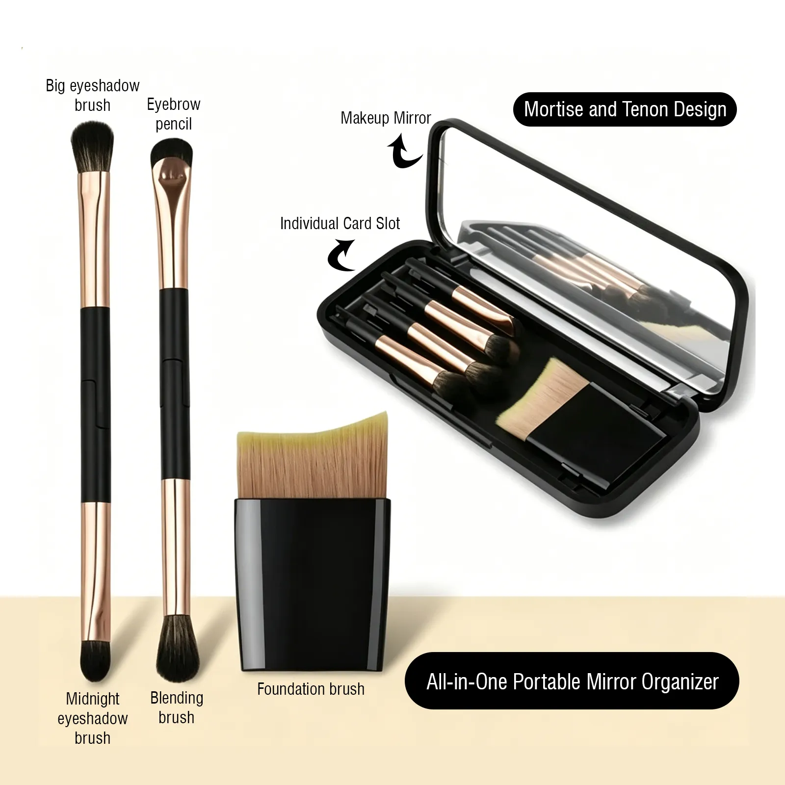 5-in-1 Flip Mirror Brush Set
