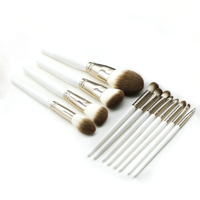 12-Piece White Makeup Brush