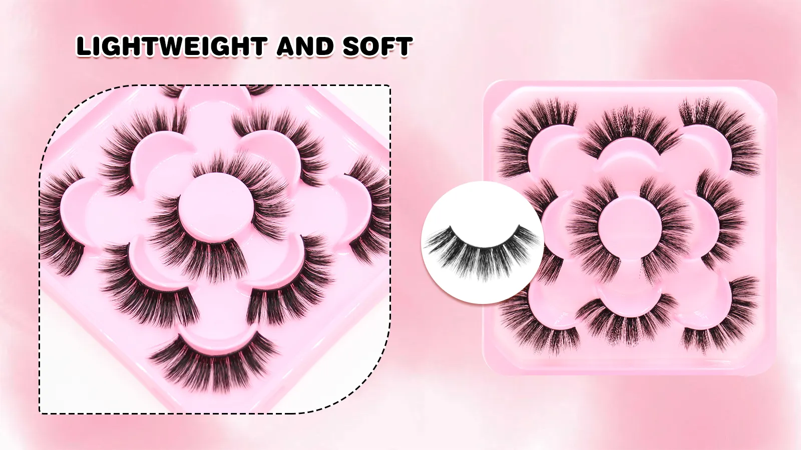 false lashes with clear band