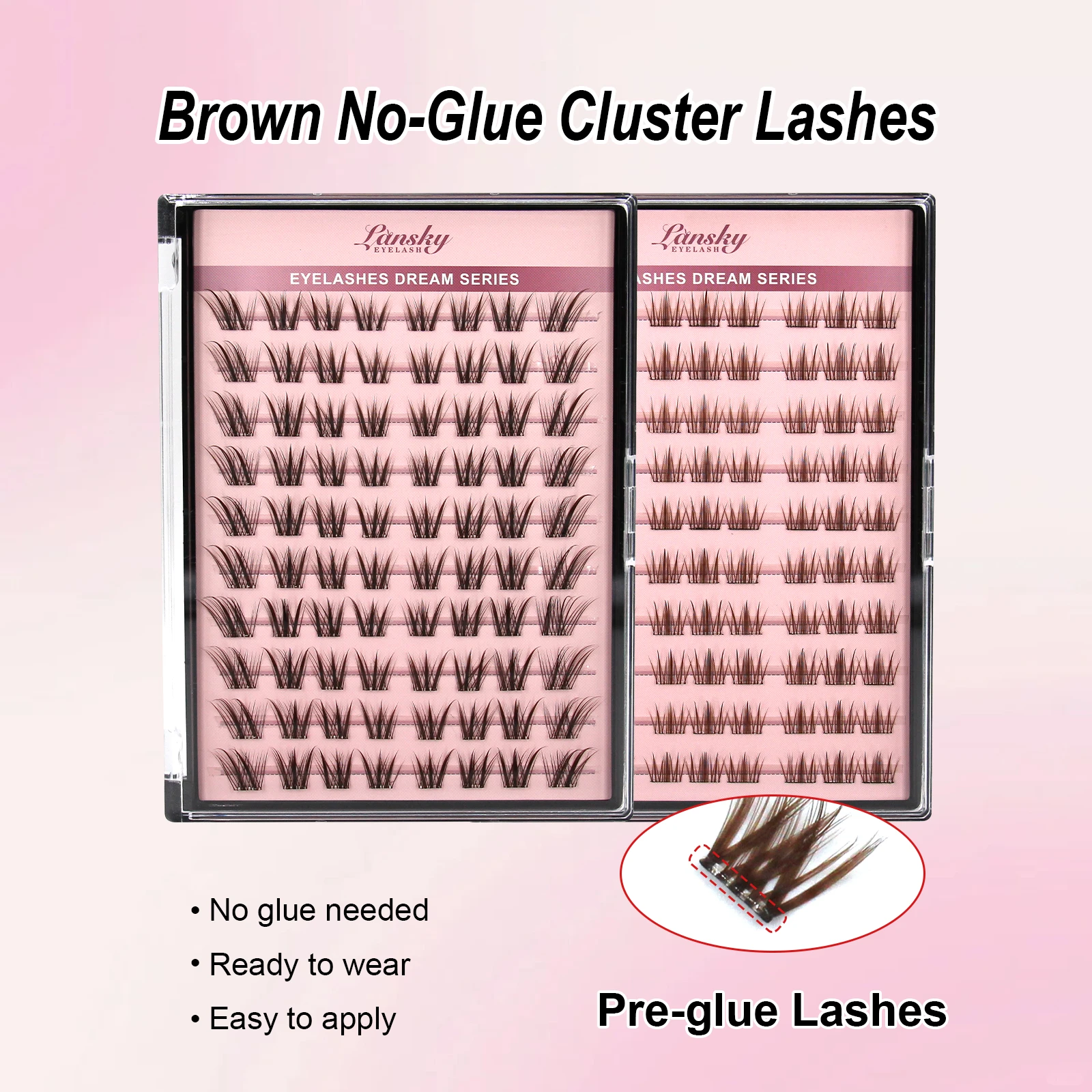 Brown No-Glue Cluster Lashes