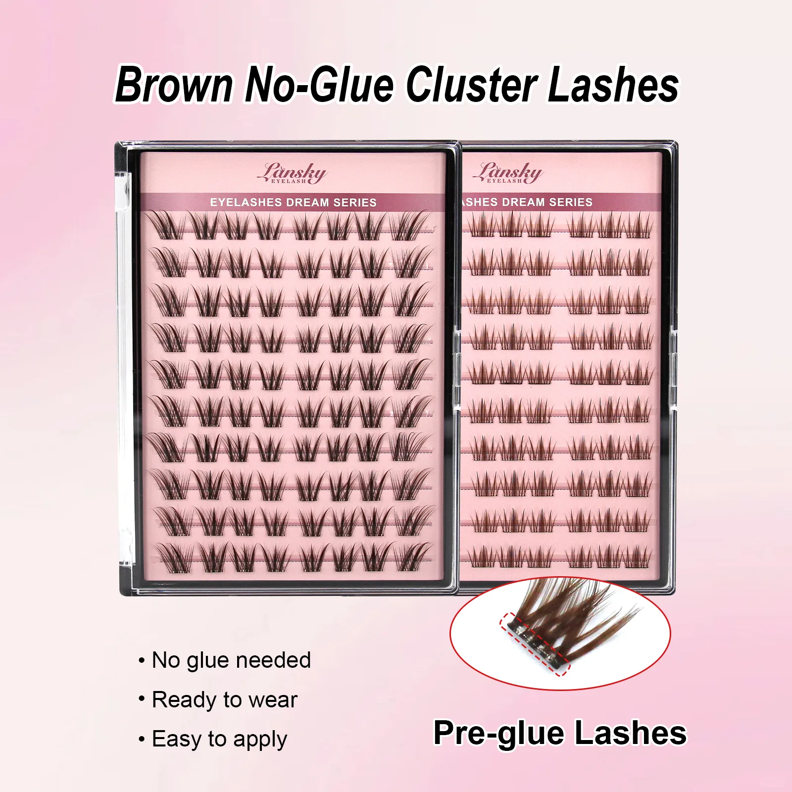 brown lash clusters