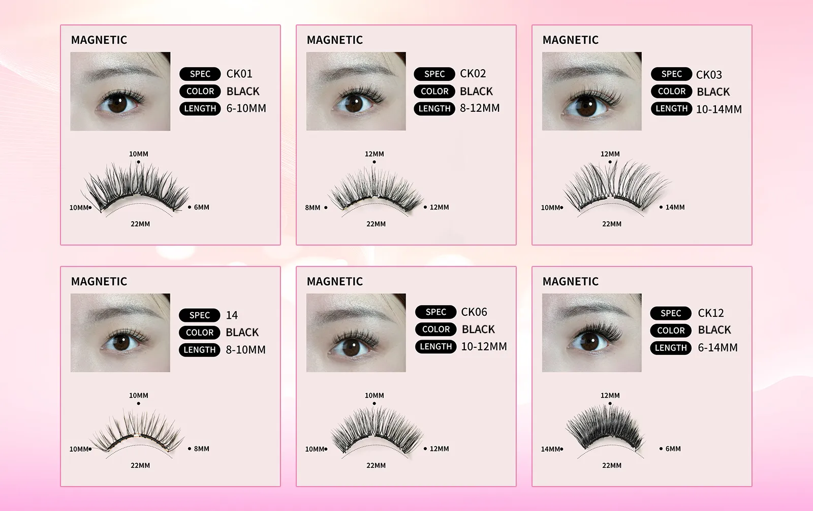 magnetic eyelashes with applicator