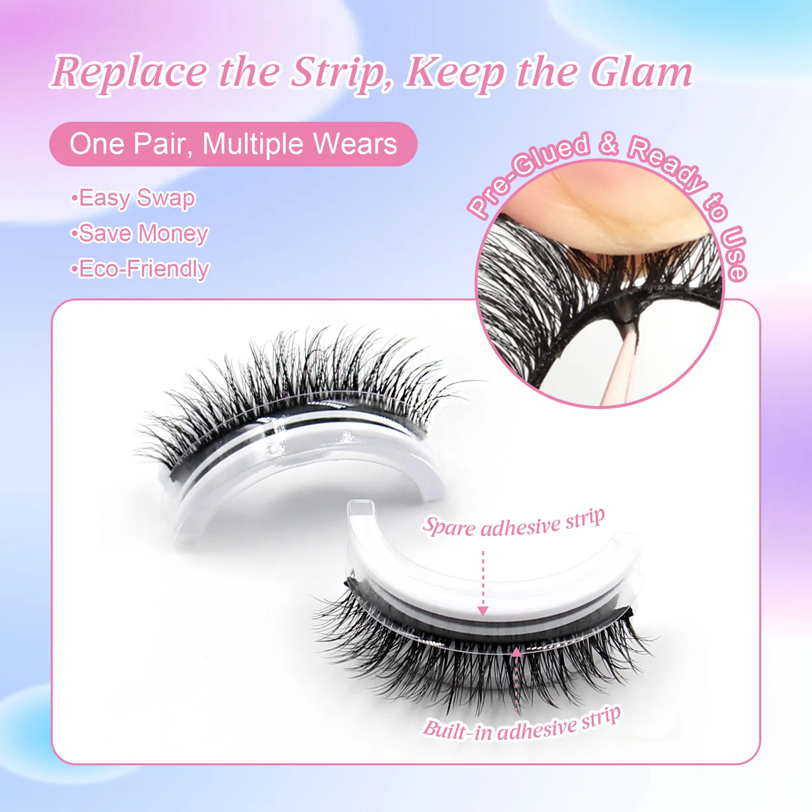 reusable adhesive eyelashes