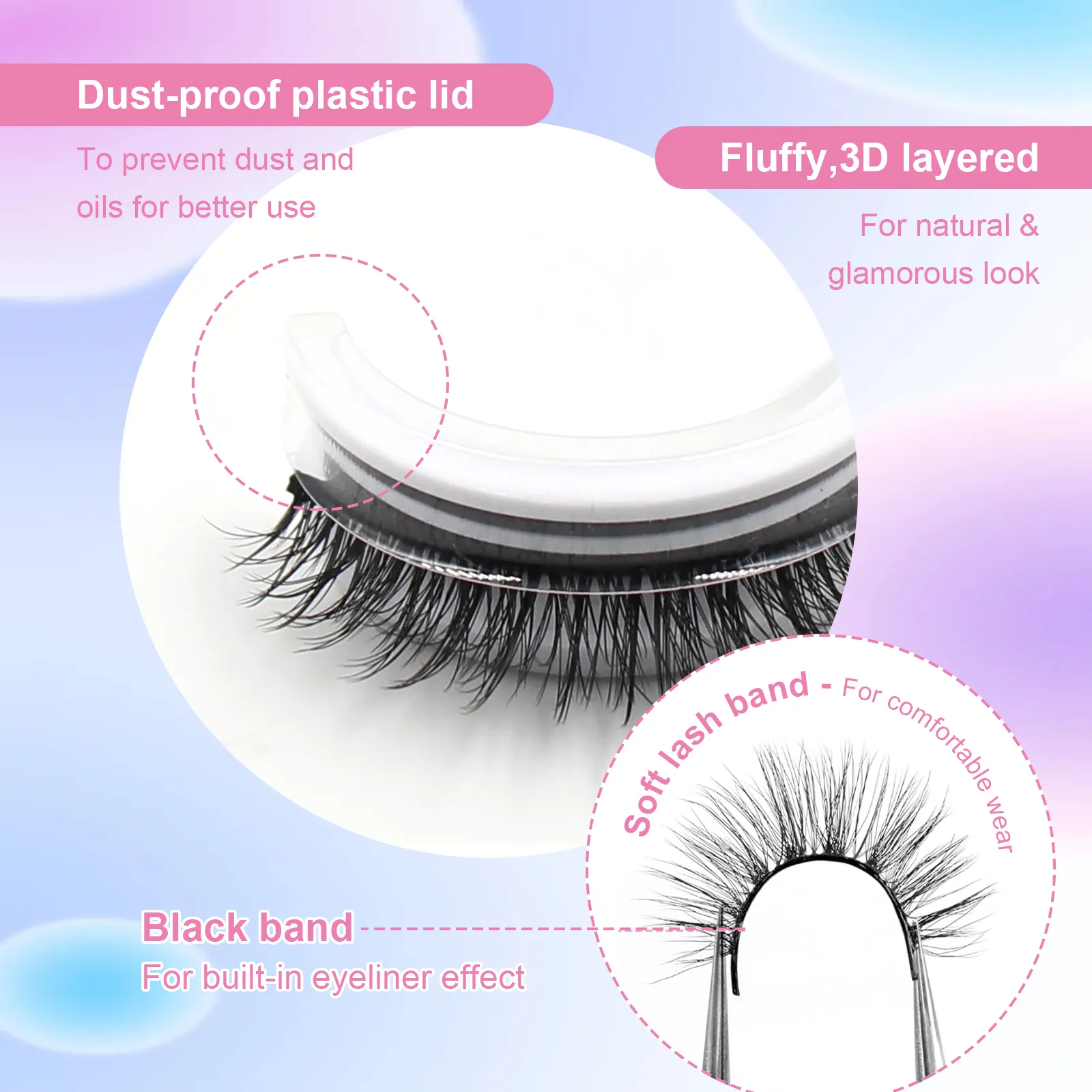 reusable self adhesive eyelashes