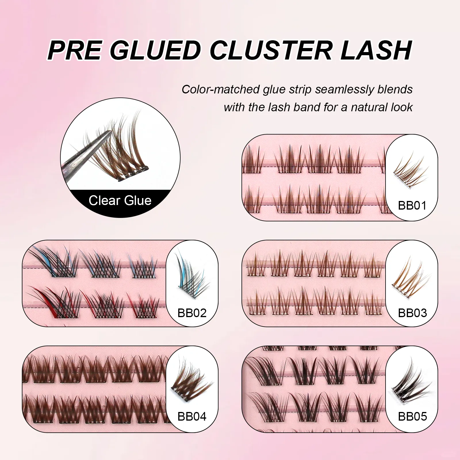 brown cluster lashes