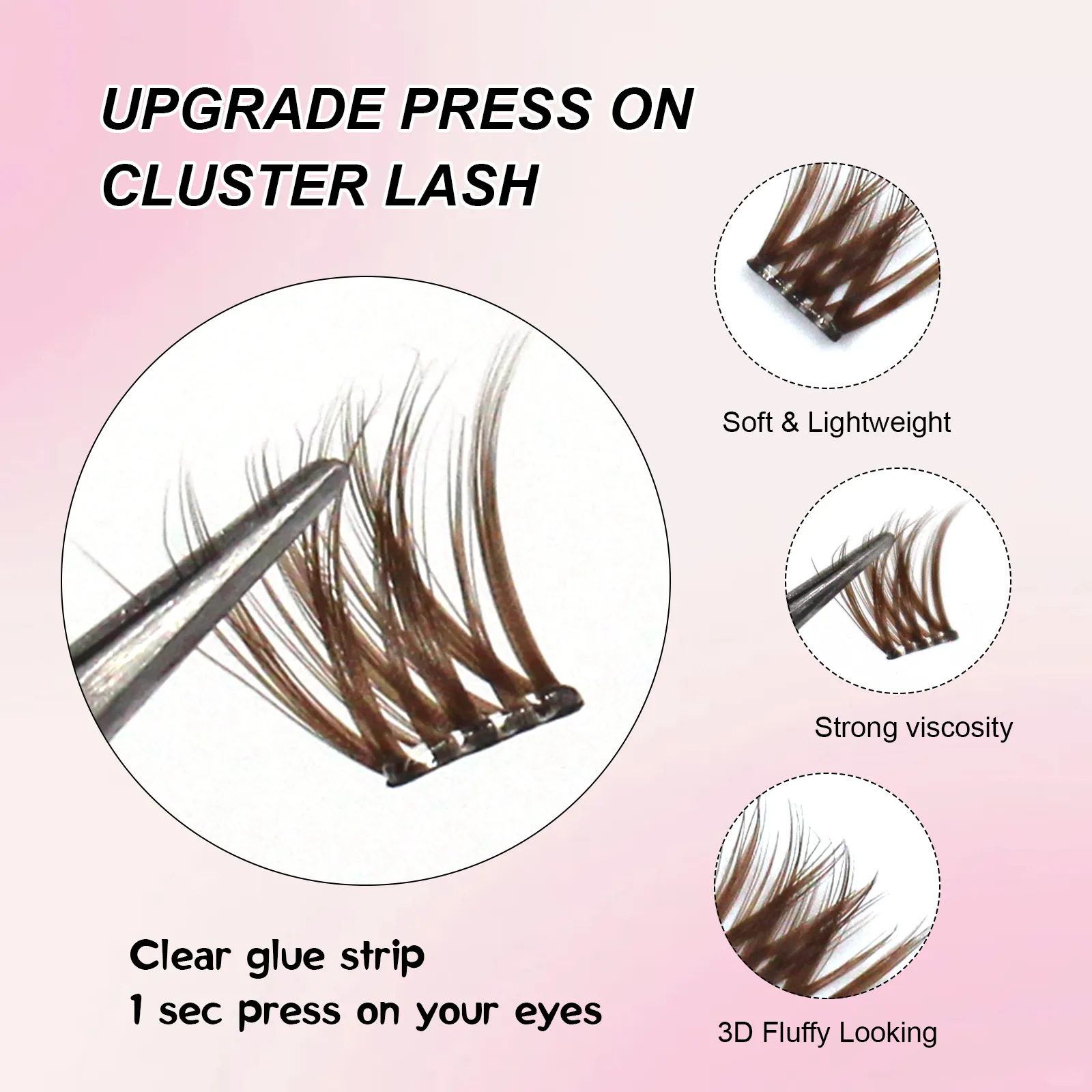 brown lash clusters