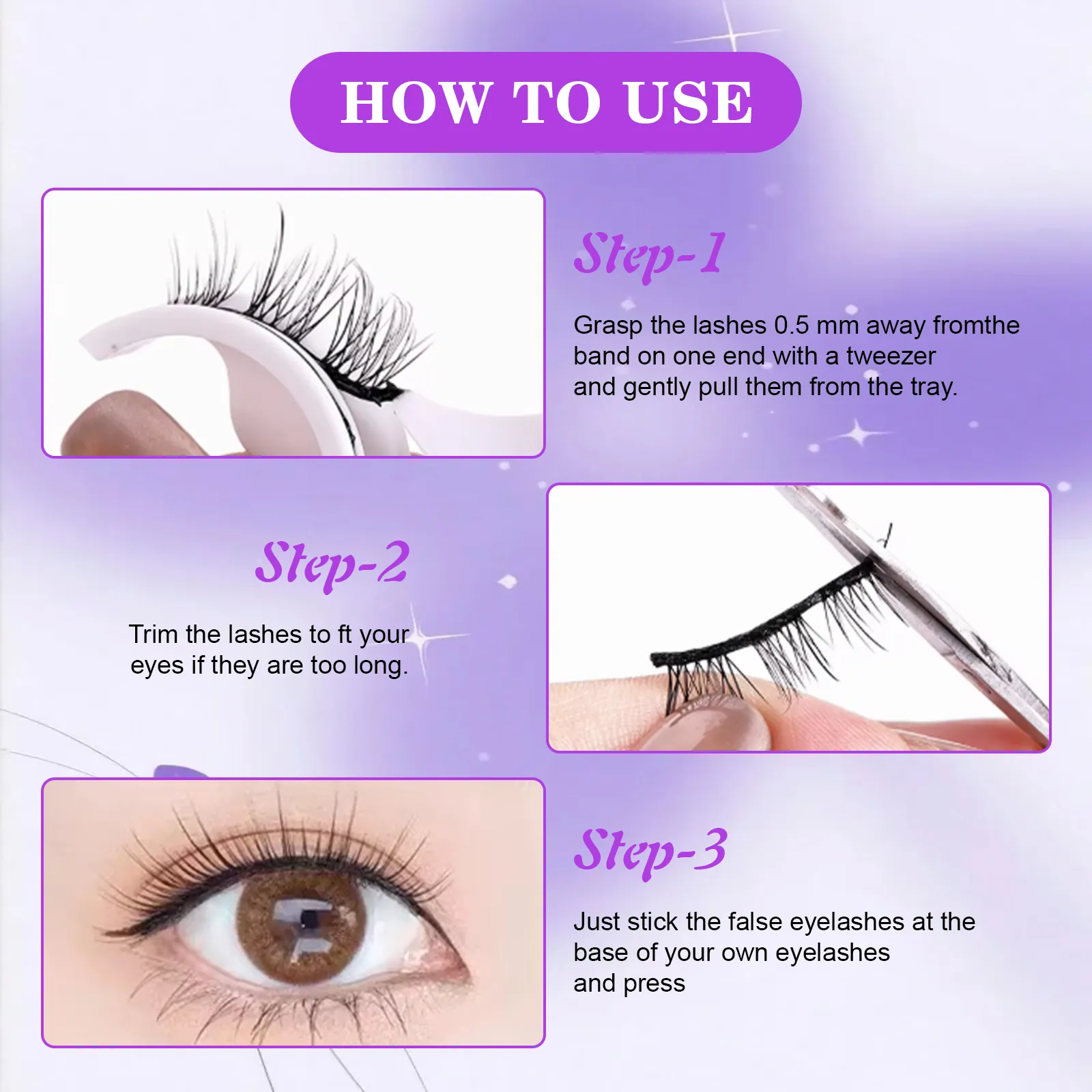 self adhesive false lashes