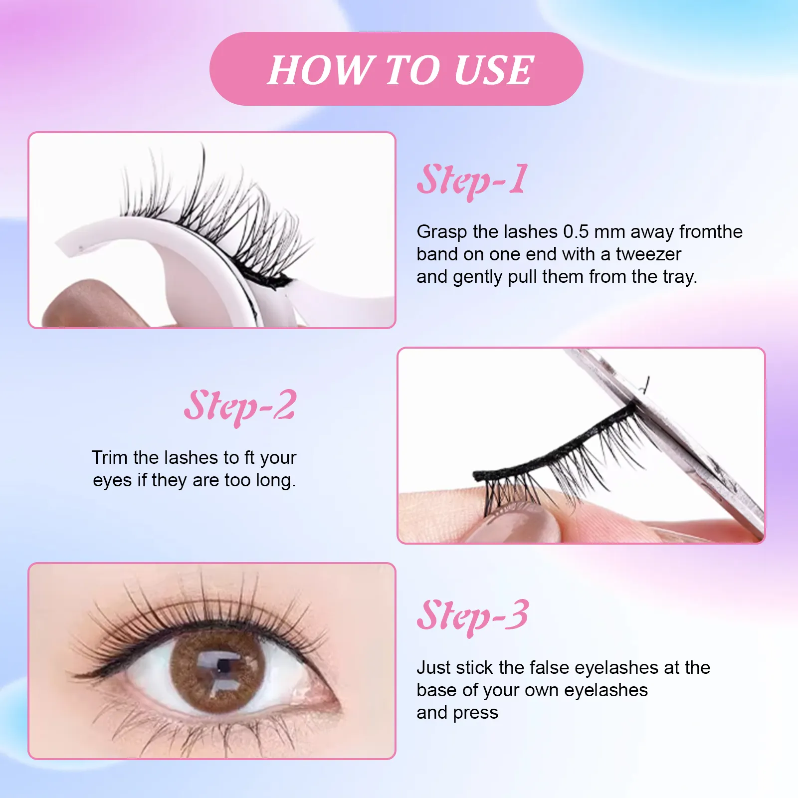 reusable self adhesive eyelashes