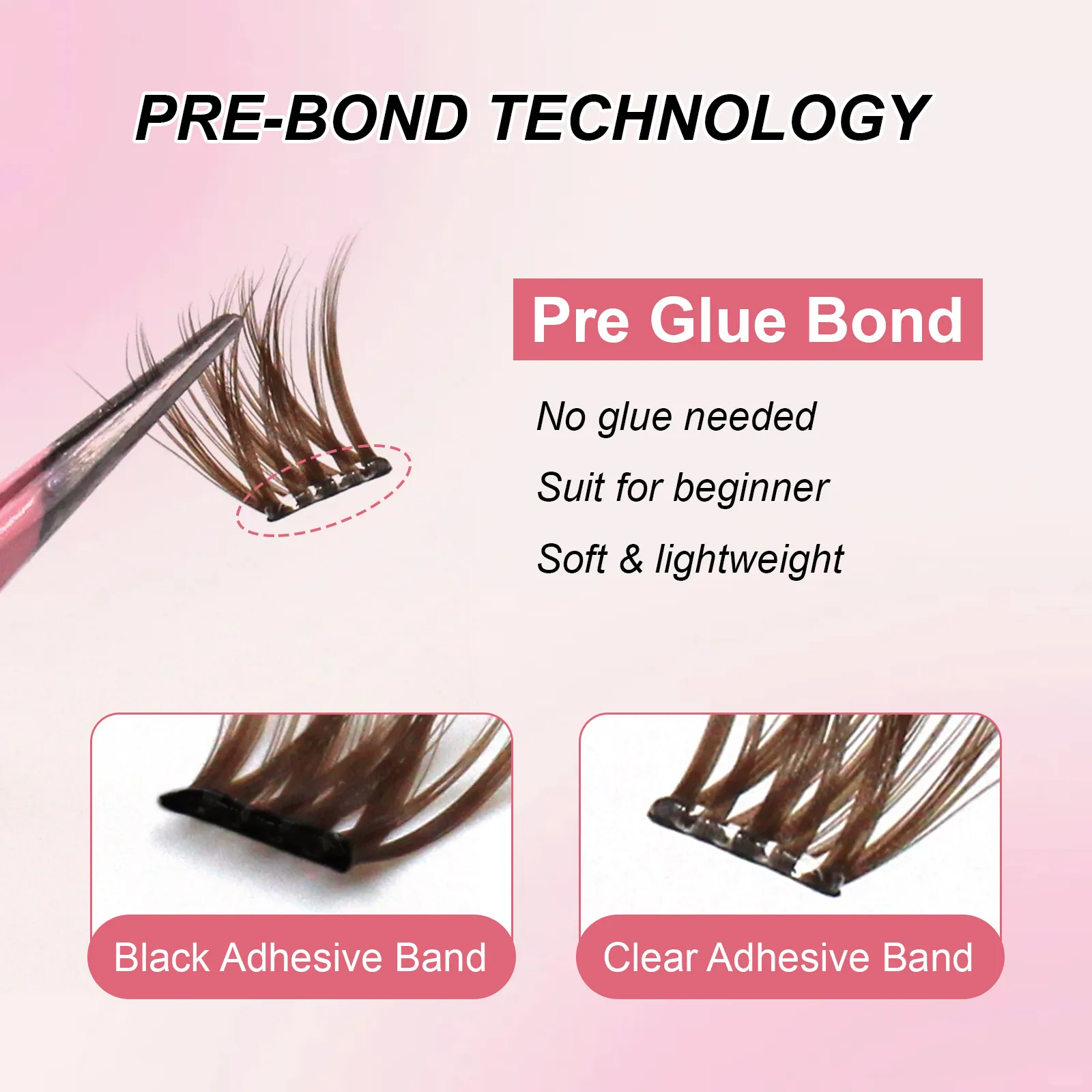 brown lash clusters