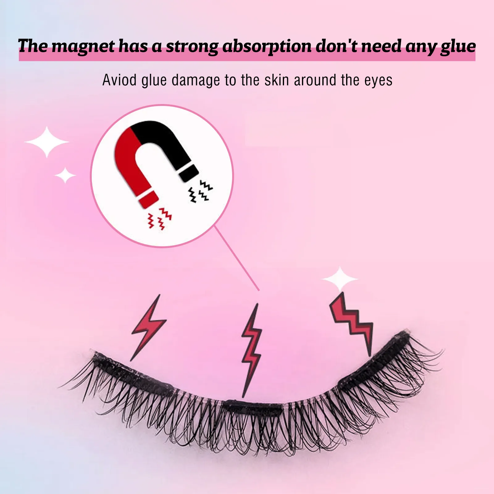 top and bottom magnetic lashes with applicator