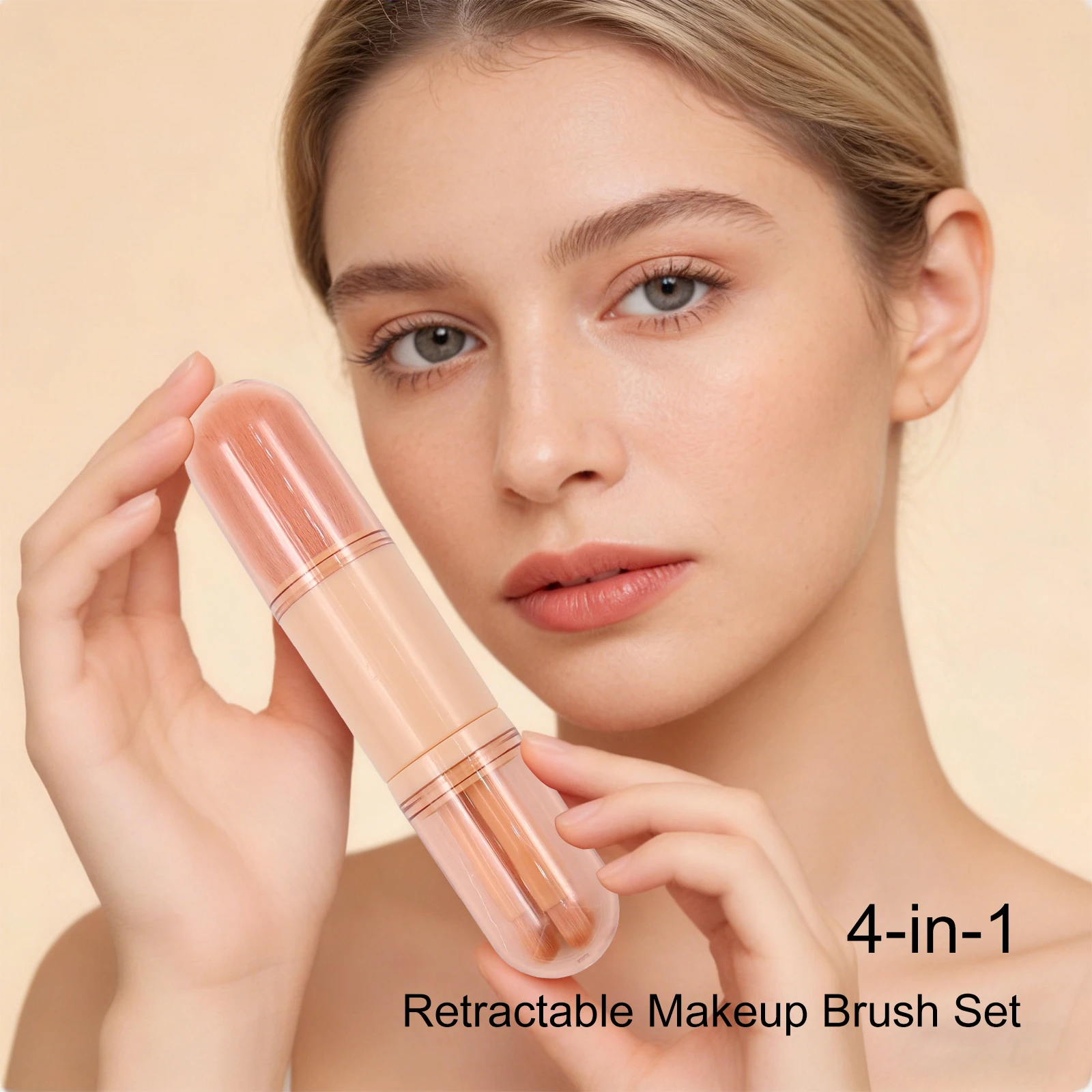4-in-1 Retractable Makeup Brush Set