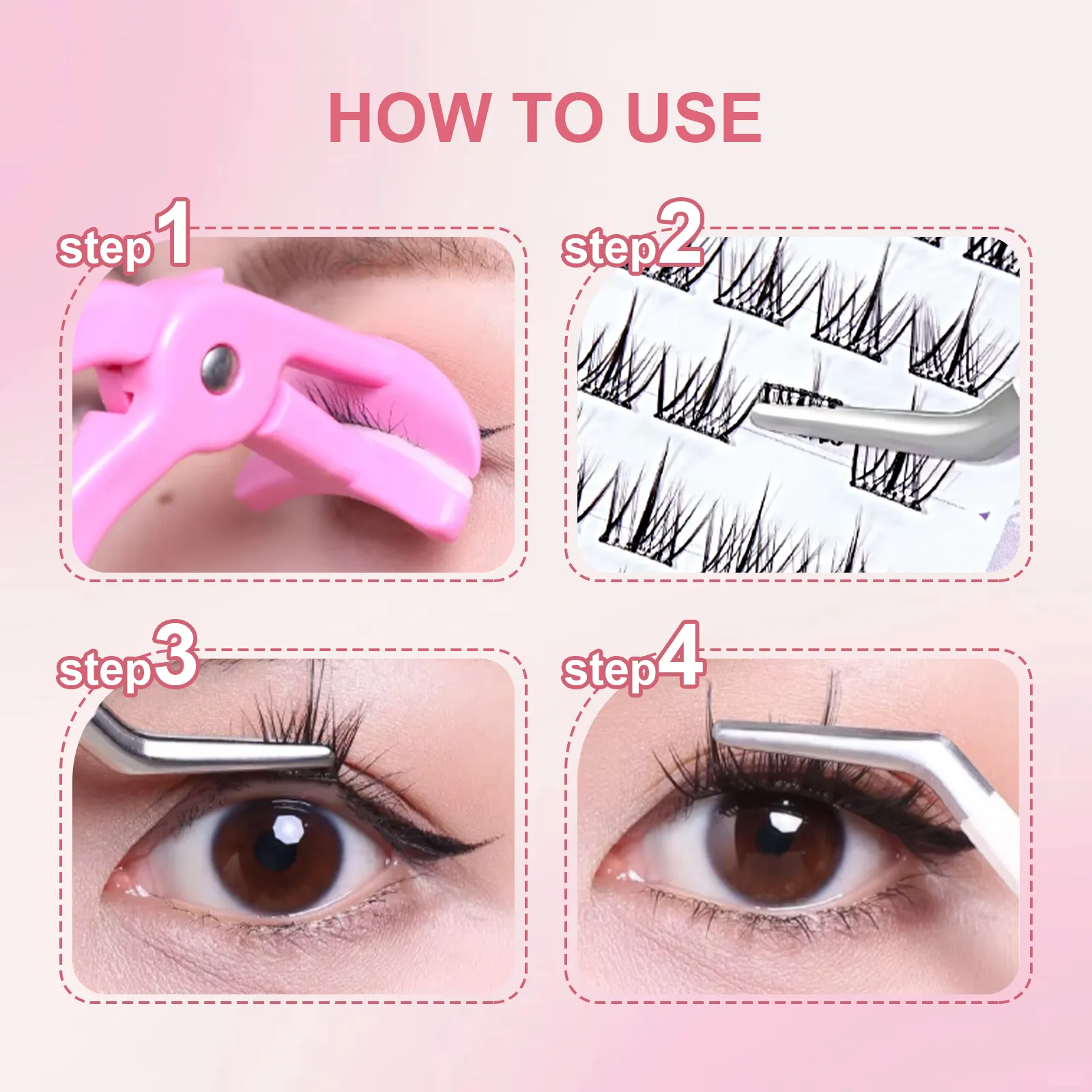 brown cluster lashes
