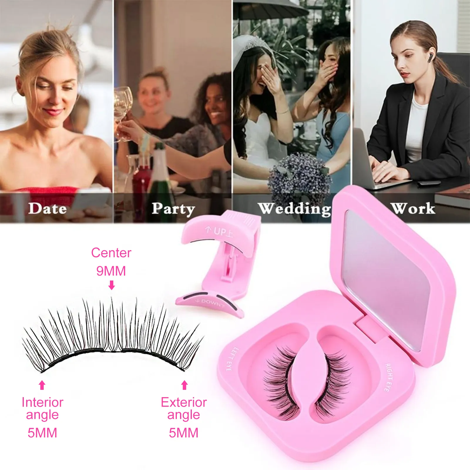 magnetic eyelashes with applicator