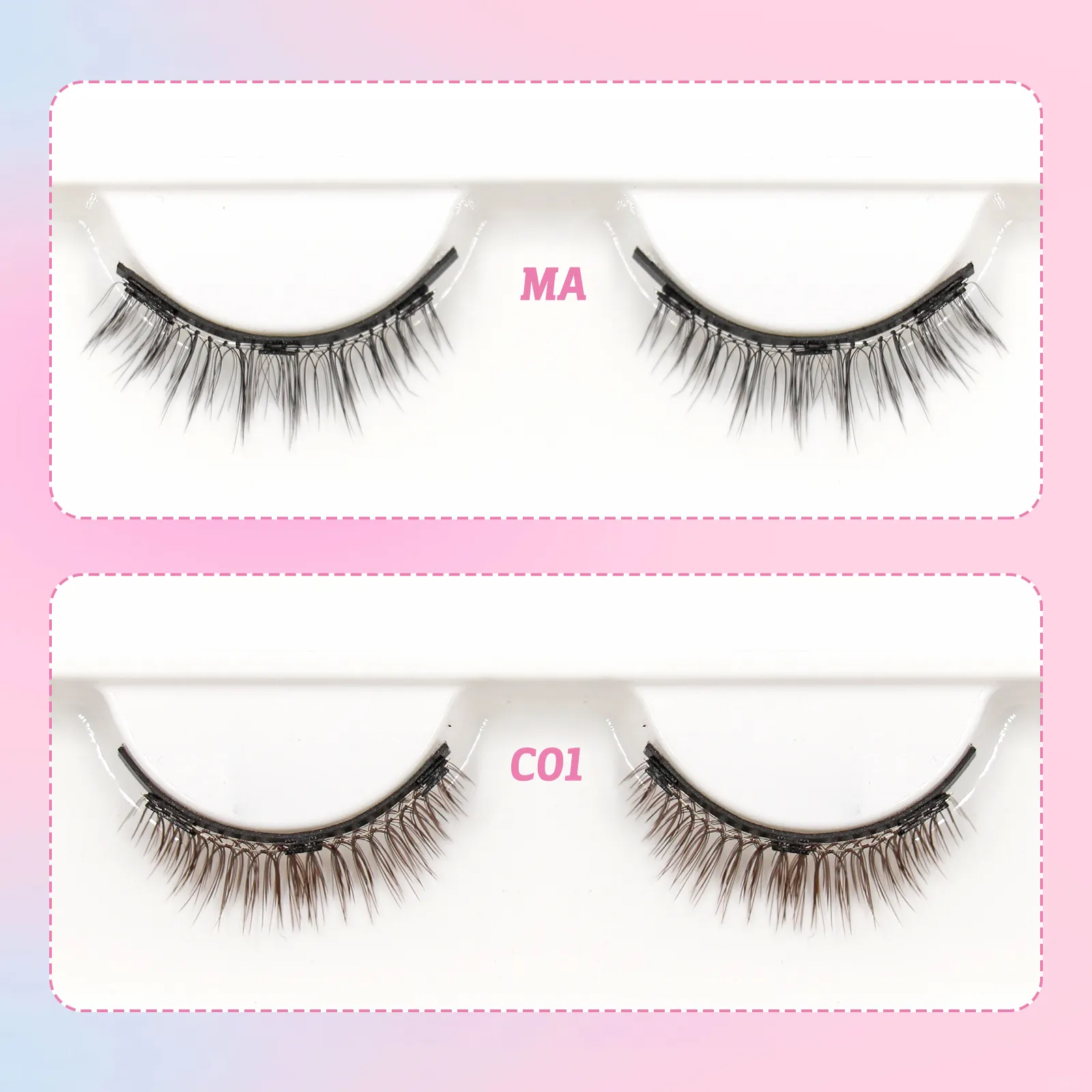 top and bottom magnetic lashes with applicator