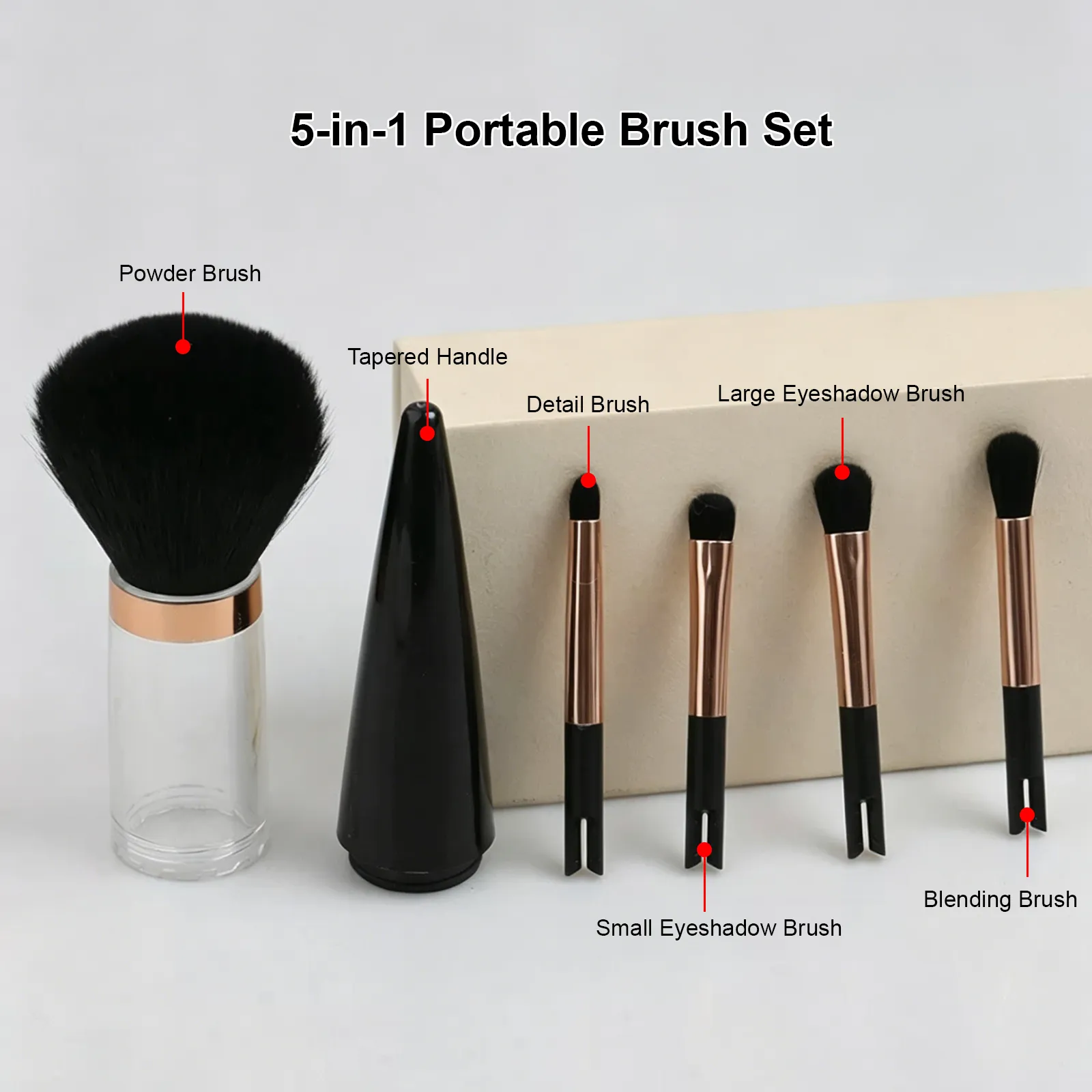 5-in-1 Portable Brush Set