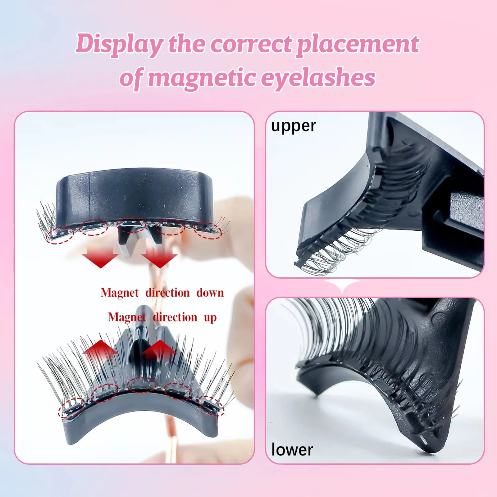 magnetic eyelashes with applicator