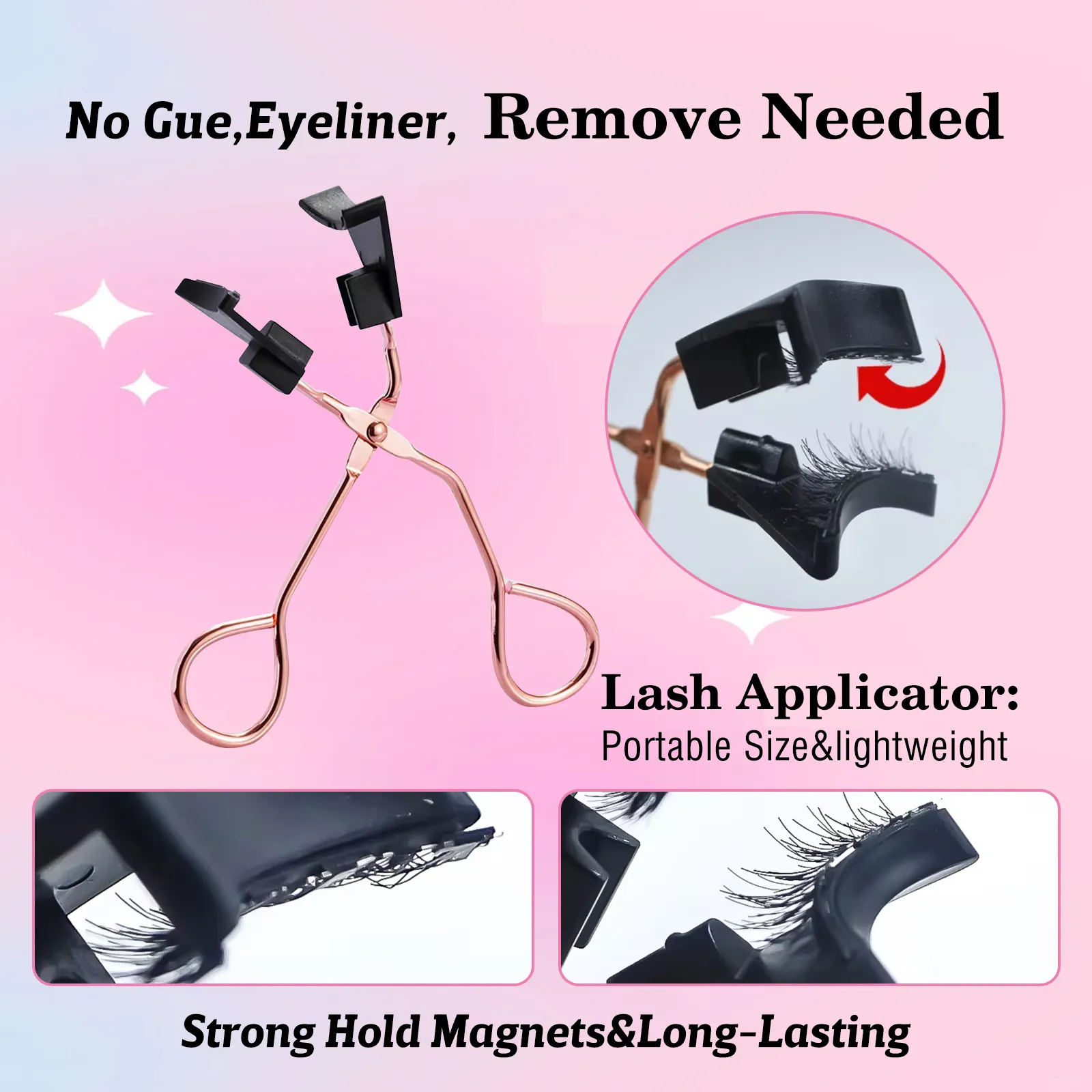 top and bottom magnetic lashes with applicator