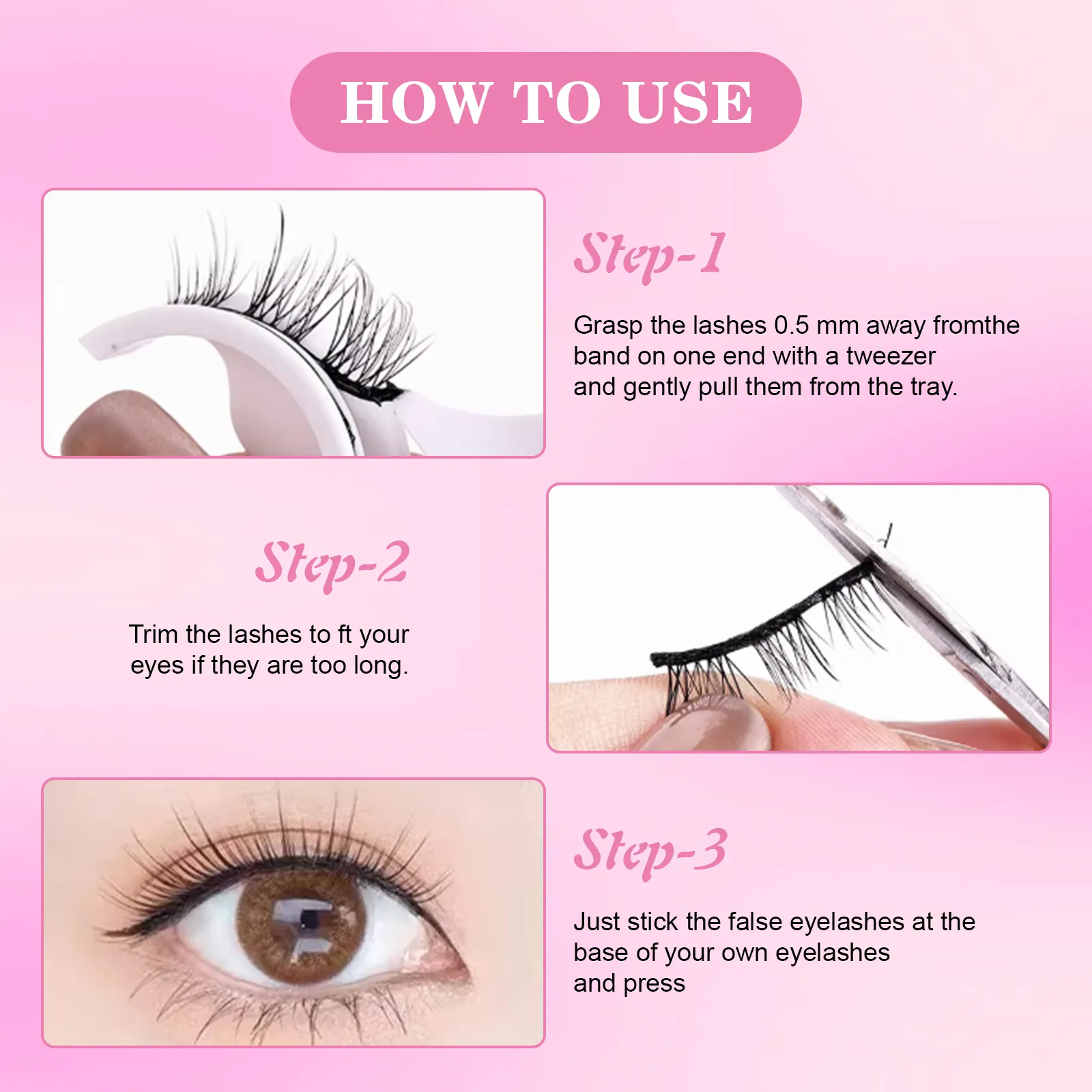 self adhesive fake eyelashes
