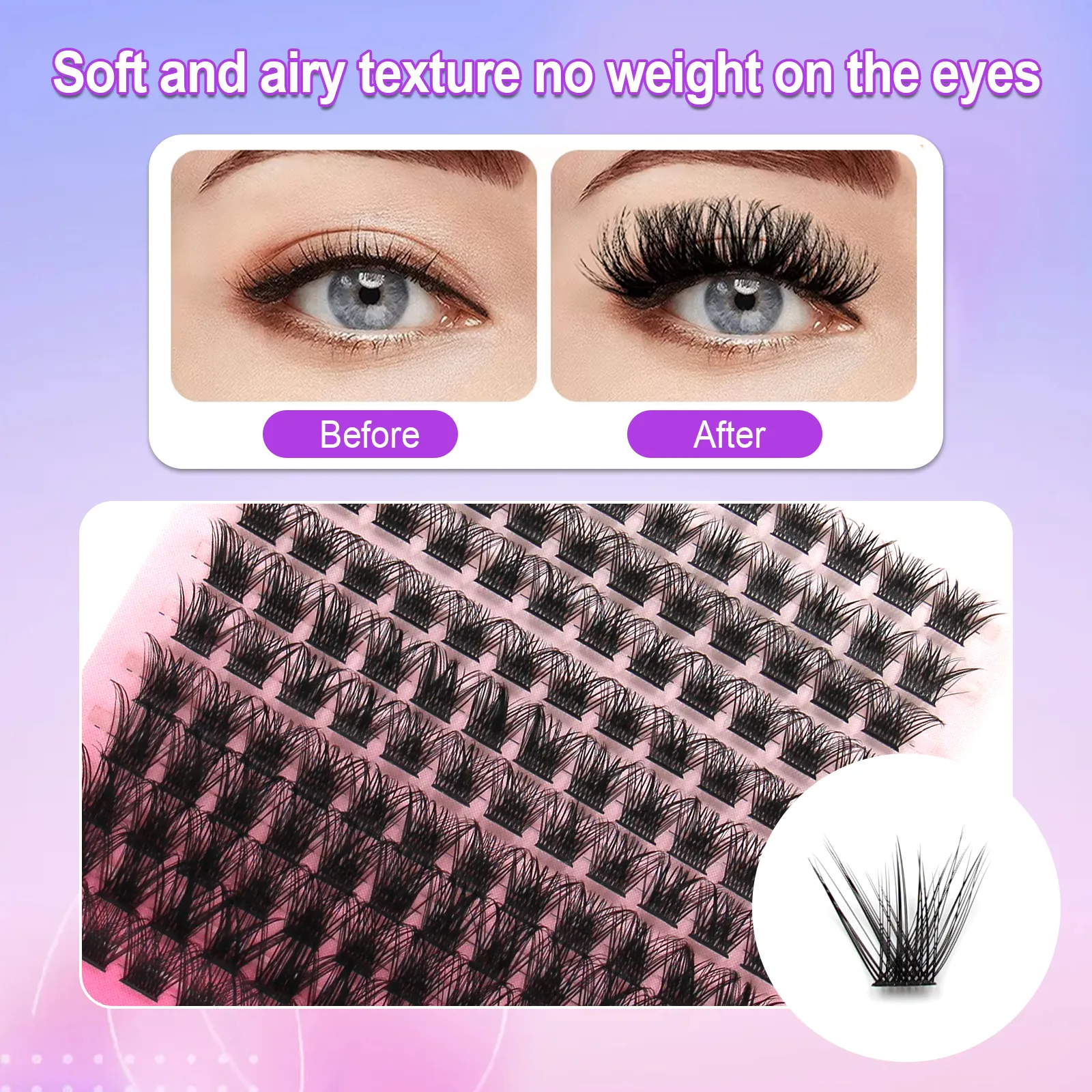 wispy lash clusters