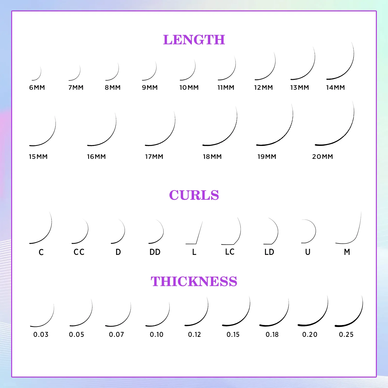 eyelash extensions types of curls